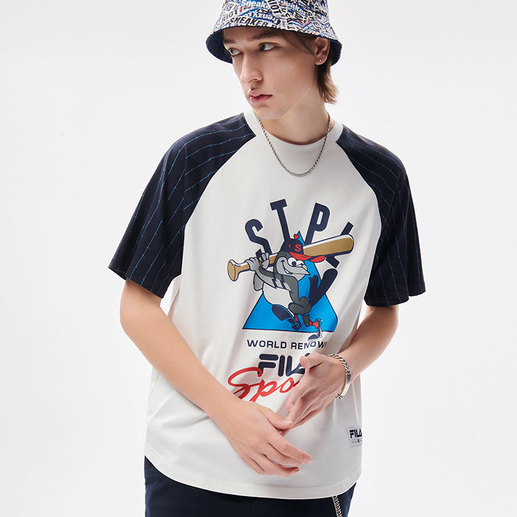 FILA Fusion x Staple Cartoon Printing T-Shirt 'White Black' T11M134105F-WT