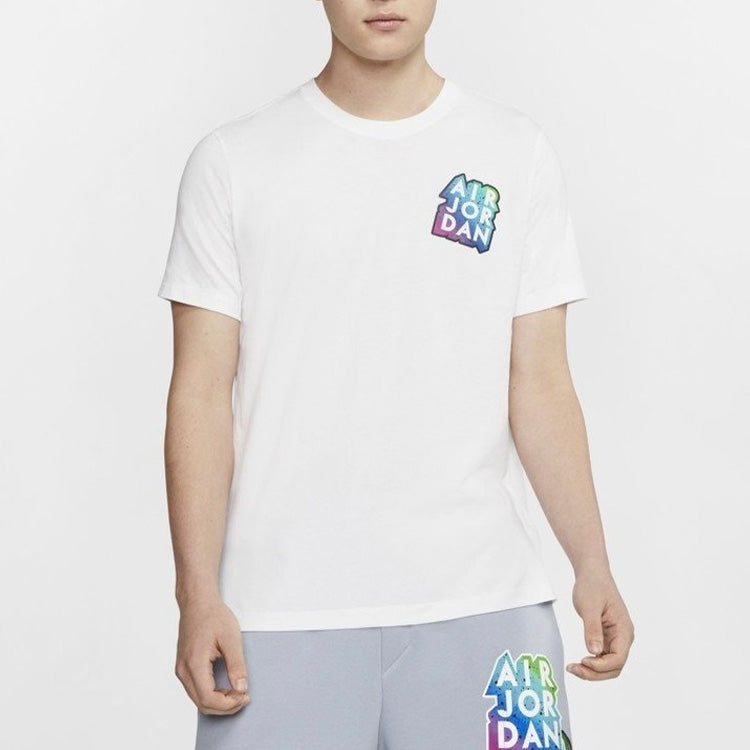 Air Jordan All-Star Color Label Printing Basketball Short Sleeve White CD5639-100