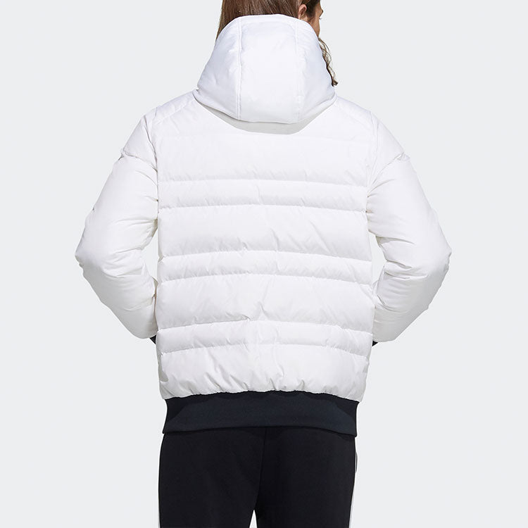 adidas neo M Dwn 3s Puf Jk Logo Printing Sports hooded down Jacket White H45269
