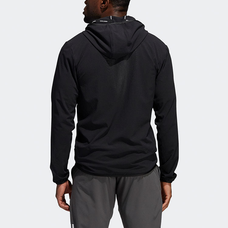 adidas Slim Fit Dry Sports Hooded Jacket Black GT8262