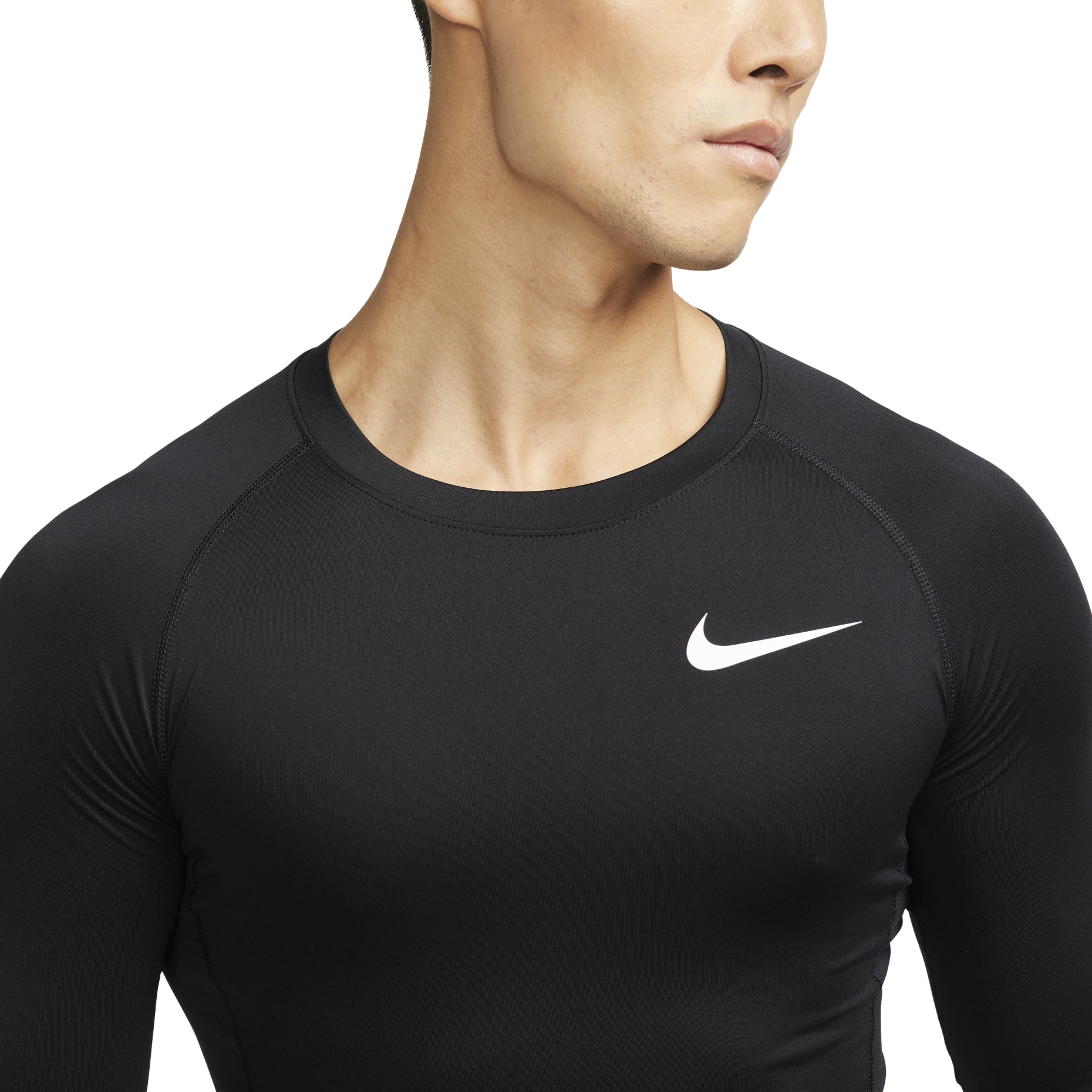 Nike Pro Dri-Fit Athleisure Round Neck Long Sleeves T-Shirt Asia Sizing 'Black' DD1991-010