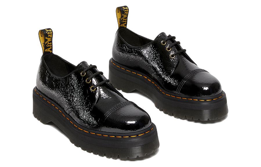 Dr. Martens 1461 Distressed Patent Leather Platform Shoes 'Black' 27716001