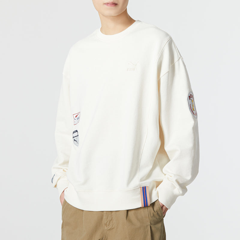PUMA Team Badge Crew Sweater 'Beige' 677379-65