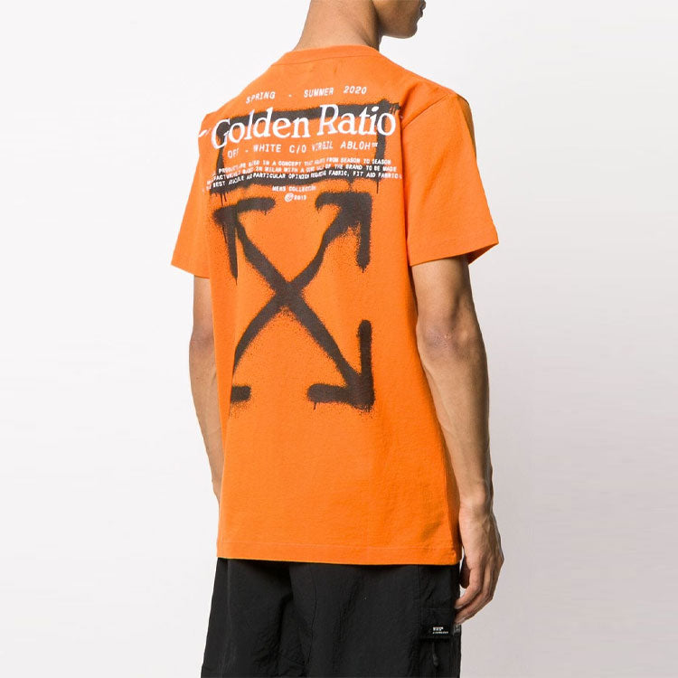 Off-White Back Large Logo Printing Short Sleeve Orange OMAA027R201850091910