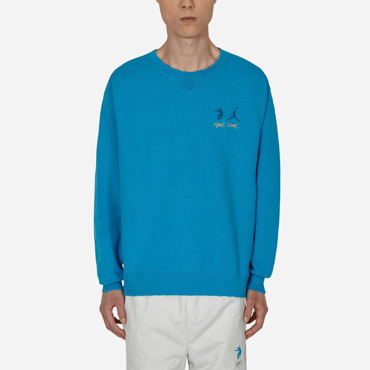 Air Jordan x union Crossover SS22 Logo Solid Color Sleeve Sports Round Neck Asia Edition Blue DJ9523-483