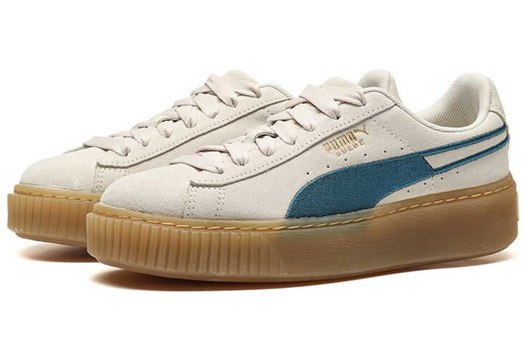 (WMNS) PUMA Suede Platform Core Grey/Blue/Gum 373934-02
