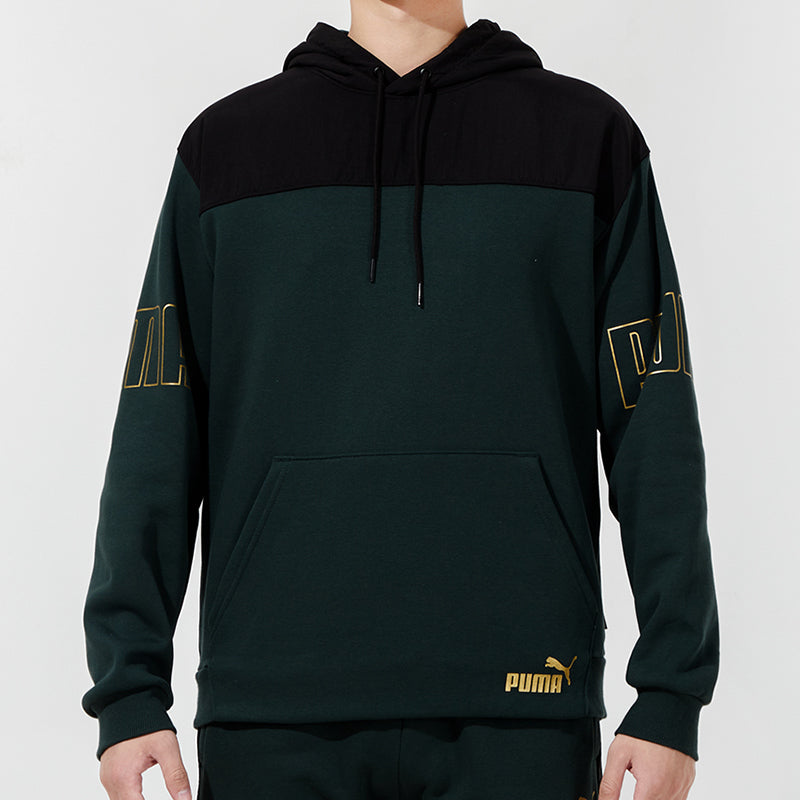PUMA Winterized Bronzing Logo Printing Sports Fleece Lined Green 848255-80