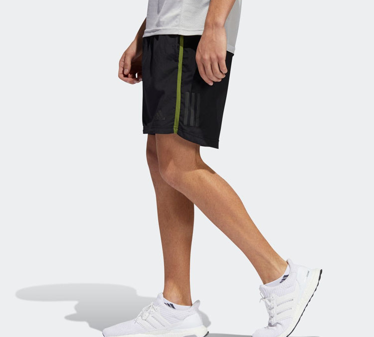 adidas Side Green Stripe Training Sports Shorts Black DZ7621