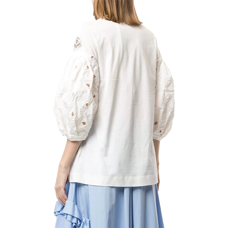 Moncler Genius Embroidered Bubble Sleeve Short Sleeve For White F109W8D702008390X