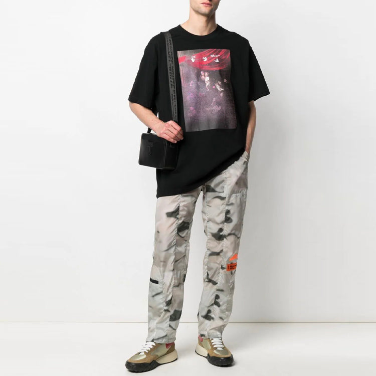 Off-White Pattern Arrow Printing Loose Fit Short Sleeve Black OMAA038S21JER0051001