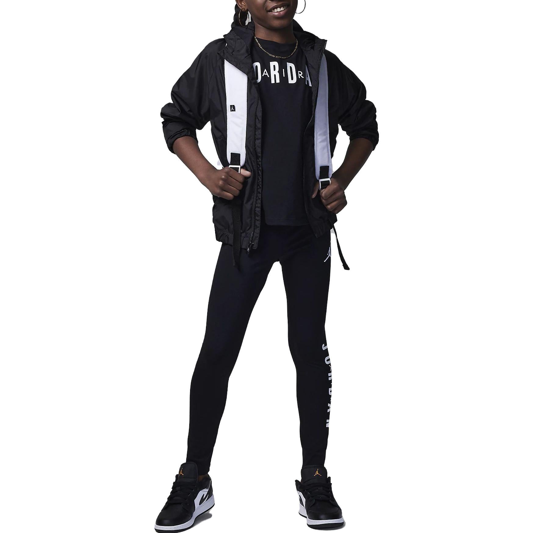 (GS) Air Jordan Post Up Boxy T-shirt 'Black' 45C657-023