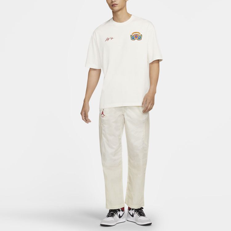 Air Jordan 'Chinese New Year' Casual Sports Crew Neck Tee Men's White DH9205-133