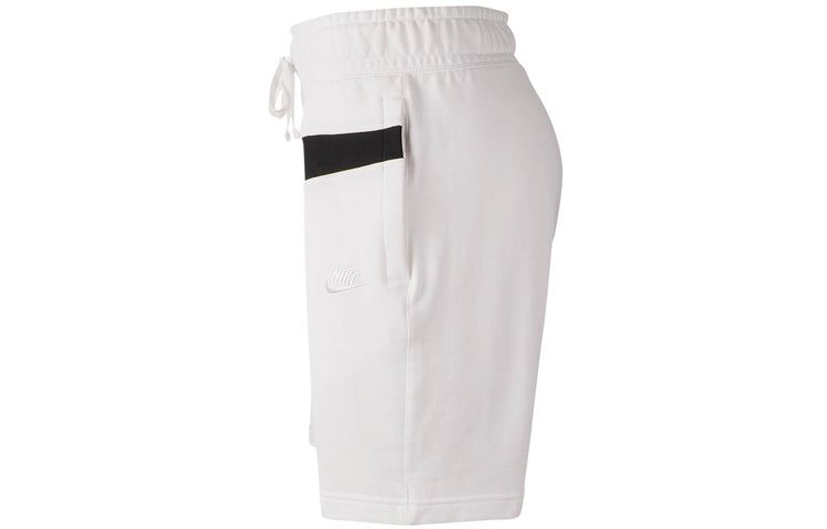 Nike Athleisure Casual Sports Contrasting Colors Large Retro Shorts White AR3161-100