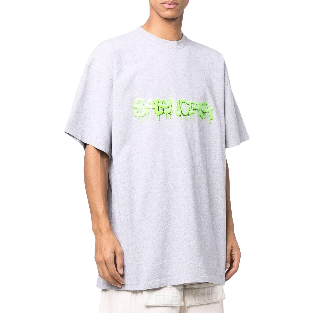 Balenciaga Slime Oversized T-shirt 'Grey Green' 676589TLVF11203