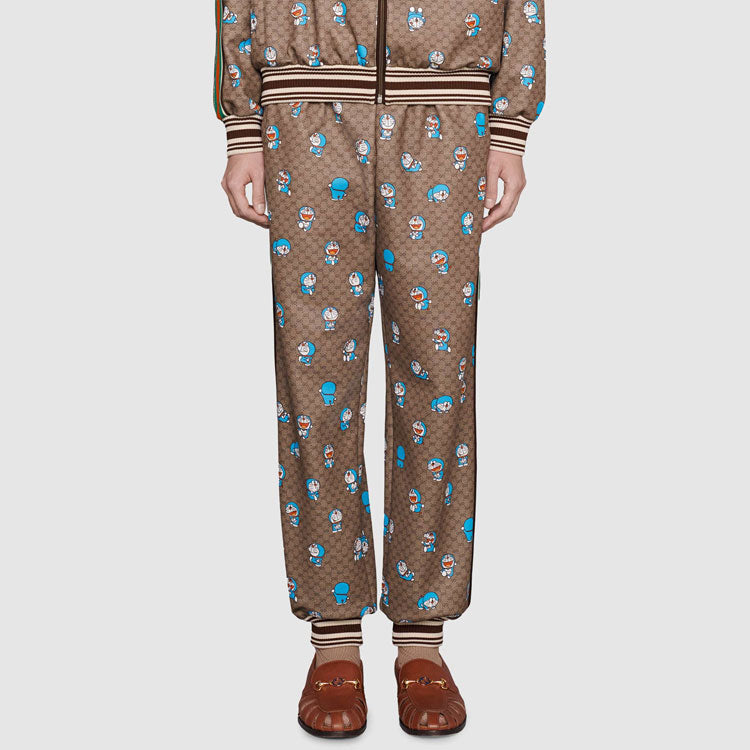 Gucci x Doraemon SS21 Monogram Pants 'Brown' 654941-XJDEX-2138