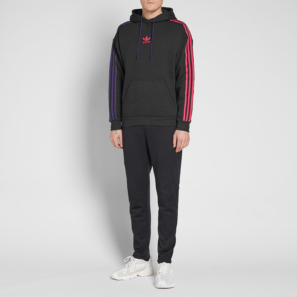 Men's adidas originals 3 Stripe Hoody Black EC3674