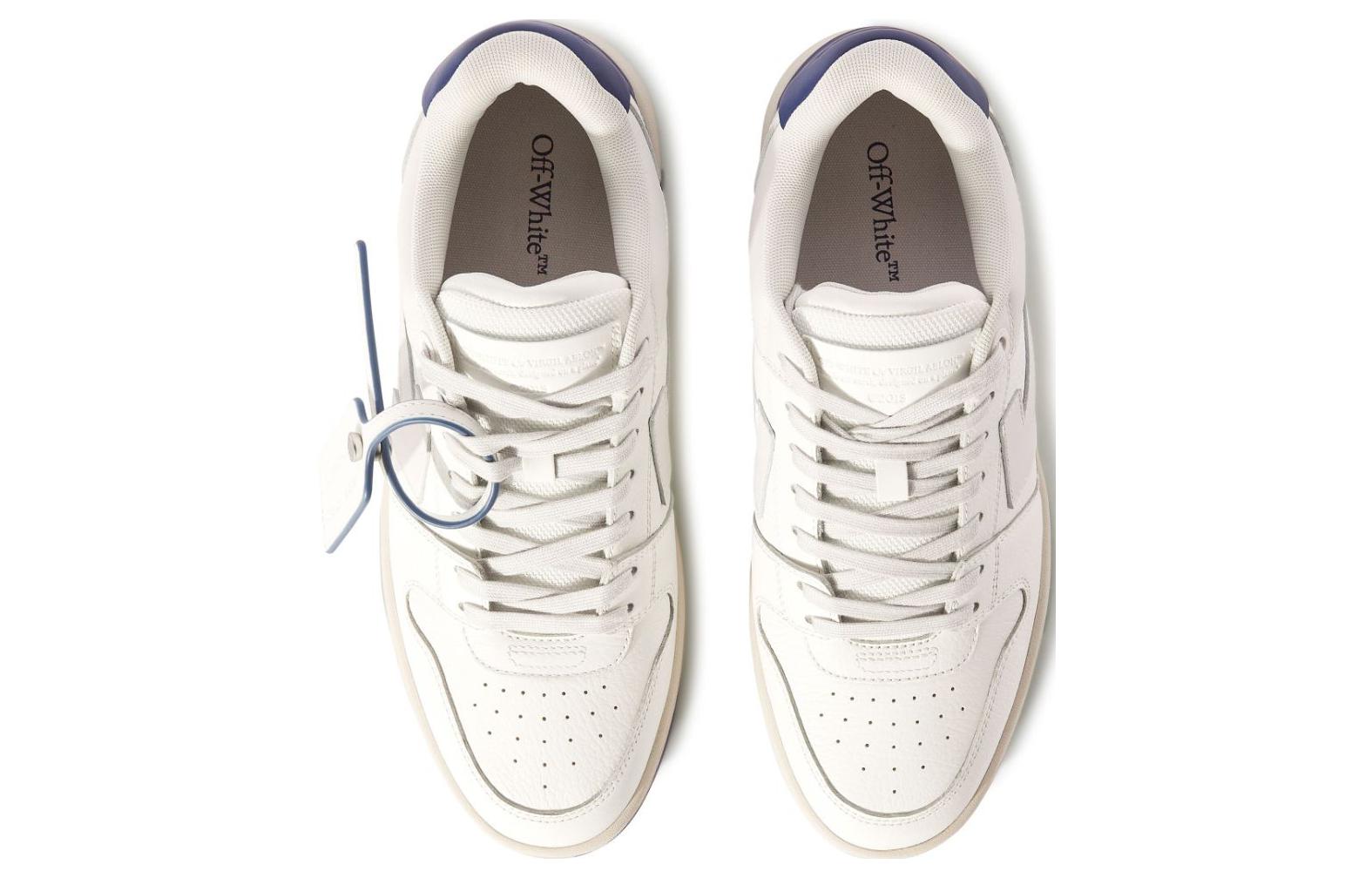 Off-White Out Of Office Leather Sneakers 'White Blue' OMIA189F23LEA0050546