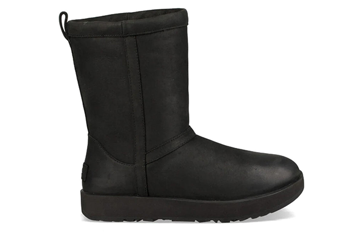 (WMNS) UGG Classic Short Leather 'Black' 1017509-BLK