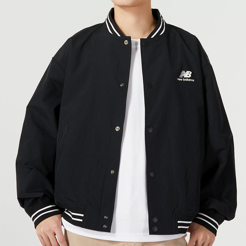 New Balance Logo SDS Baseball Jacket Asia Sizing 'Black' AMJ33362-BK