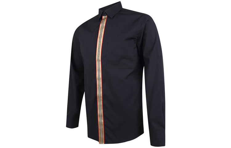 Burberry Stripe Stretch Cotton Shirt Male Blue 80172391
