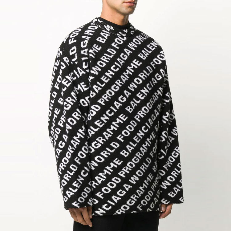 Balenciaga World Food Programme Allover Sweater 'Black' 612957T15651070