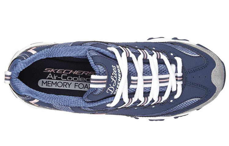 (WMNS) Skechers D Lites Low-Top Running Shoes Grey/Blue 11947-NVGW