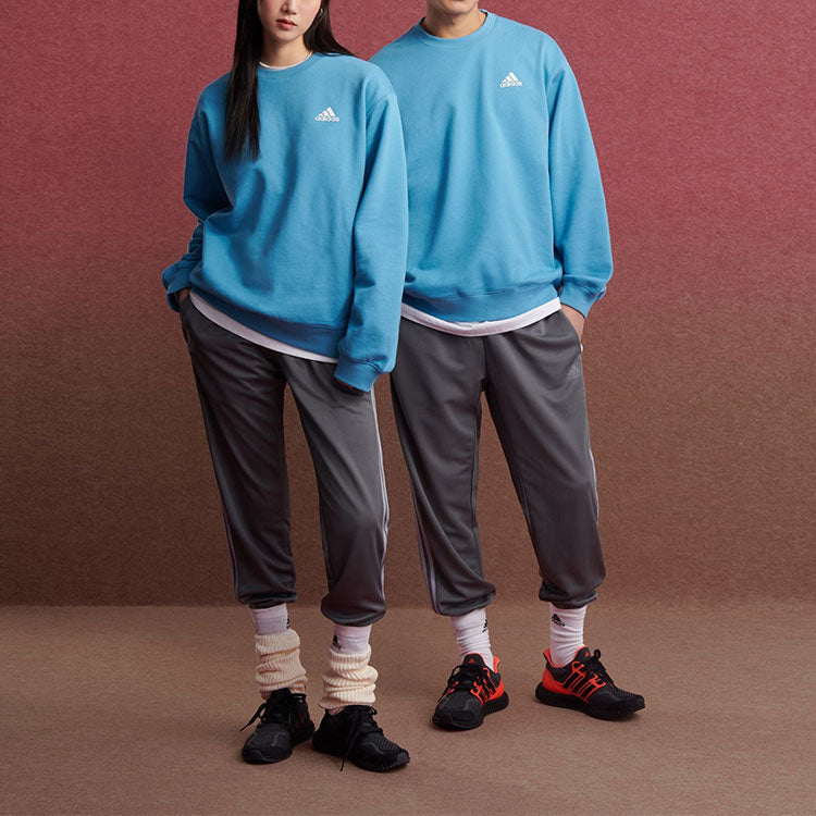 adidas Logo Sweat Solid Color Sports Round Neck Pullover Couple Style Blue H37069