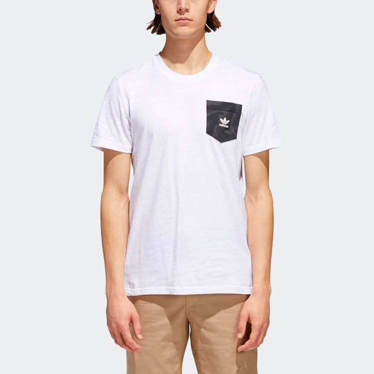 adidas originals Warp Pckt Tee Pocket Sports Round Neck Short Sleeve White CF3107