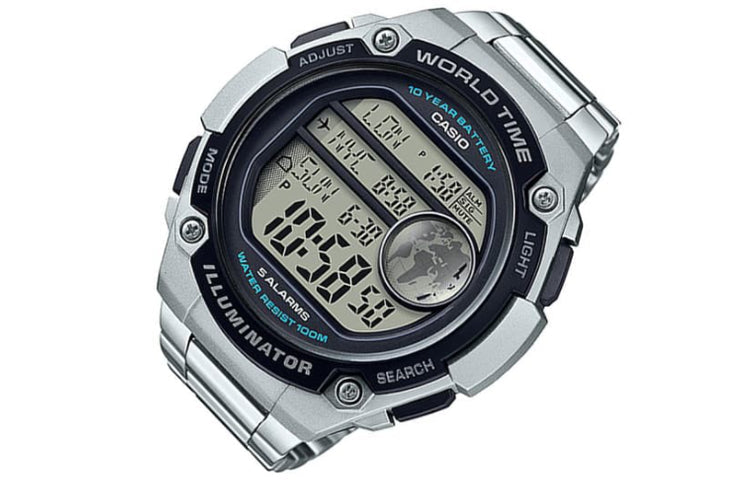 CASIO Waterproof Sports Mens SilverBlack Digital AE-3000WD-1A