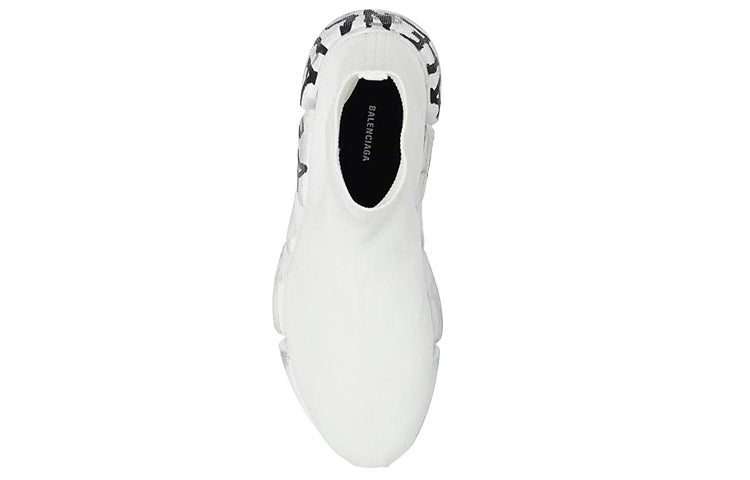 Balenciaga Speed 2.0 Sneakers 'White Knit with Black Graffiti' 617239W2DD42091