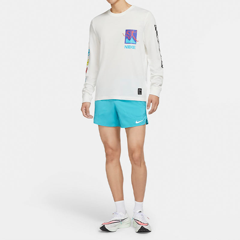 Men's Nike Dri-FIT A.I.R. Running Training Sports Long Sleeves Sail White T-Shirt CW0942-133