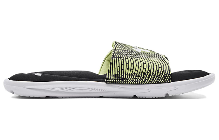 Under Armour Ignite 6 Graphic Strap Slide Sandals 'Black Green' 3024450-008