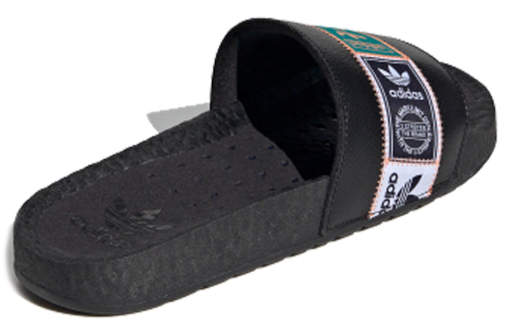 adidas originals Adilette Boost Printing Unisex Slippers 'Green Black' FX7478