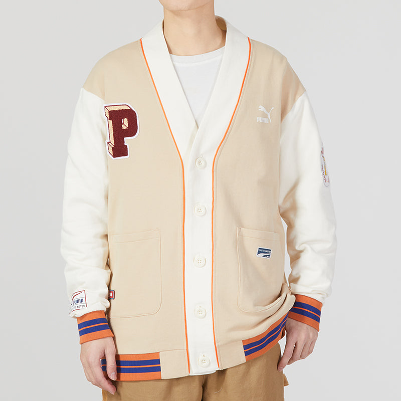 PUMA Team Badge V-neck Jacket 'Beige' 677374-67