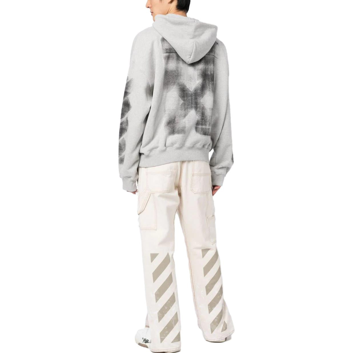 Off-White Jumbo Arrow Boxy Hoodie 'Melange Grey Black' OMBB110S23FLE0010810