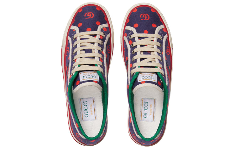 (WMNS) Gucci Tennis 1977 with Web Polka Dot Print 'Blue Orange' 606110-2AX10-4180