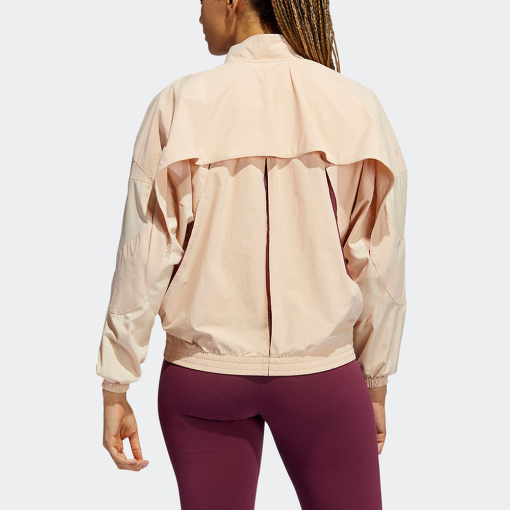 (WMNS) adidas Sports Training Splicing Stand Collar Windproof Jacket Creamy White GR8113