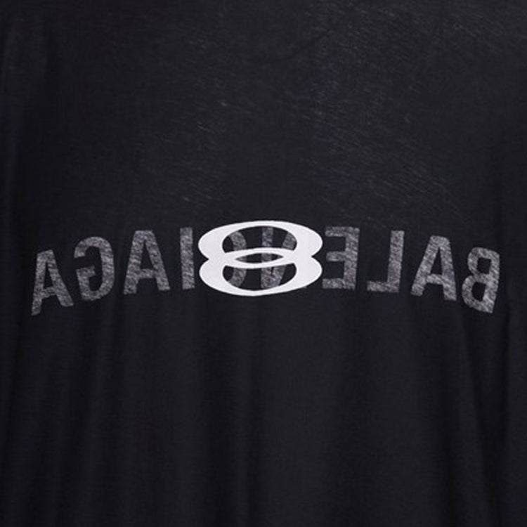 Balenciaga AI Logo Inside Out Oversized T-shirt 'Black Faded' 787358TQVJ41569