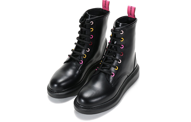 (WMNS) Alexander McQueen Combat Boot 'Black' 586394WHX5L1313
