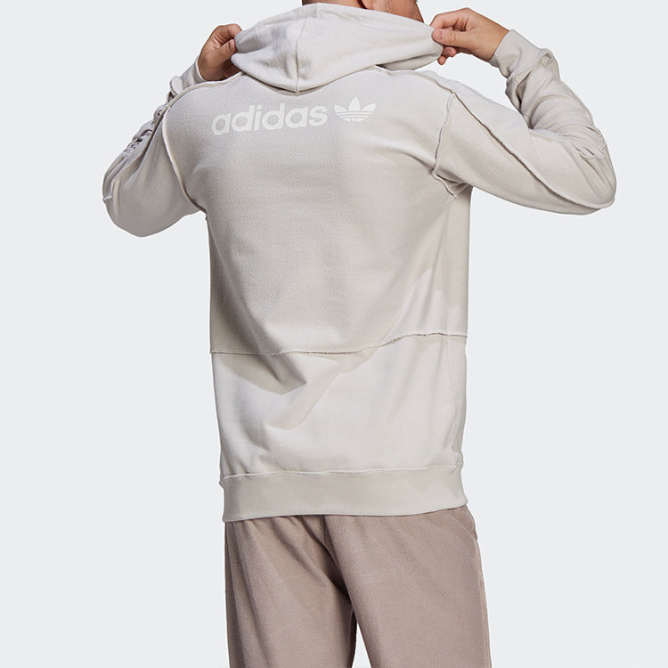 Men's adidas originals Loopback Hdy Solid Color Sports Yellow White HP0427