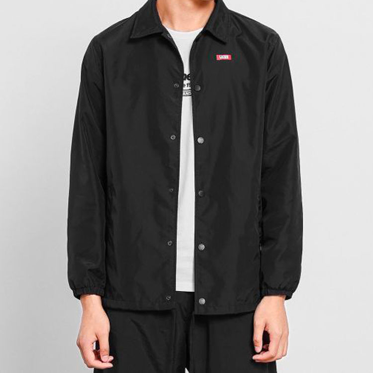 Vans Back Alphabet Logo Printing Jacket Couple Style Black VN0A489UBLK