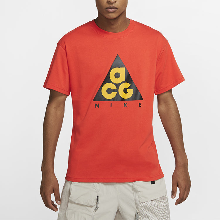 Men's Nike ACG Printing Short Sleeve Red T-Shirt CV1533-634