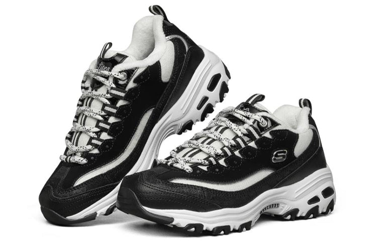 (WMNS) Skechers D lites White/Black 66666078-BKGY