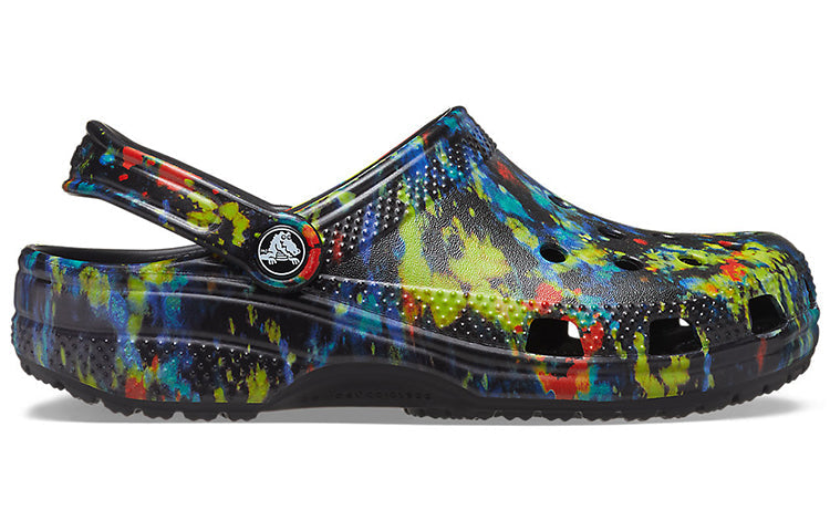Crocs Classic Tie Dye Pattern Crocs Beach Unisex Denim Blue Sandals 205453-4SW