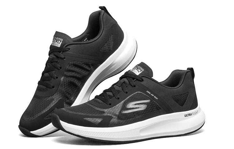 (WMNS) Skechers Black 128079-BKW