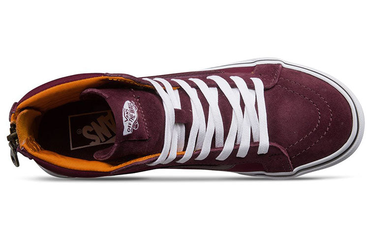 Vans SK8-HI Slim Zip Casual Skateboarding Shoes Red Wine VN0A38GROC7