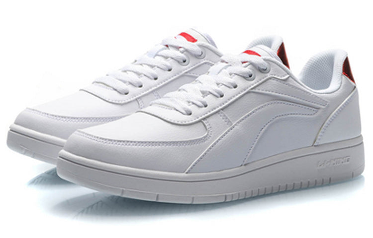 (WMNS) Li-Ning Classic Skateboarding Low 'White Refective Red' AGCP422-2