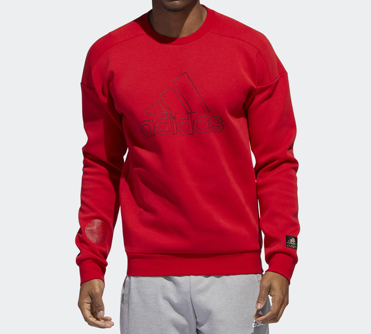 adidas Logo Printing Sports Pullover Red FU6221