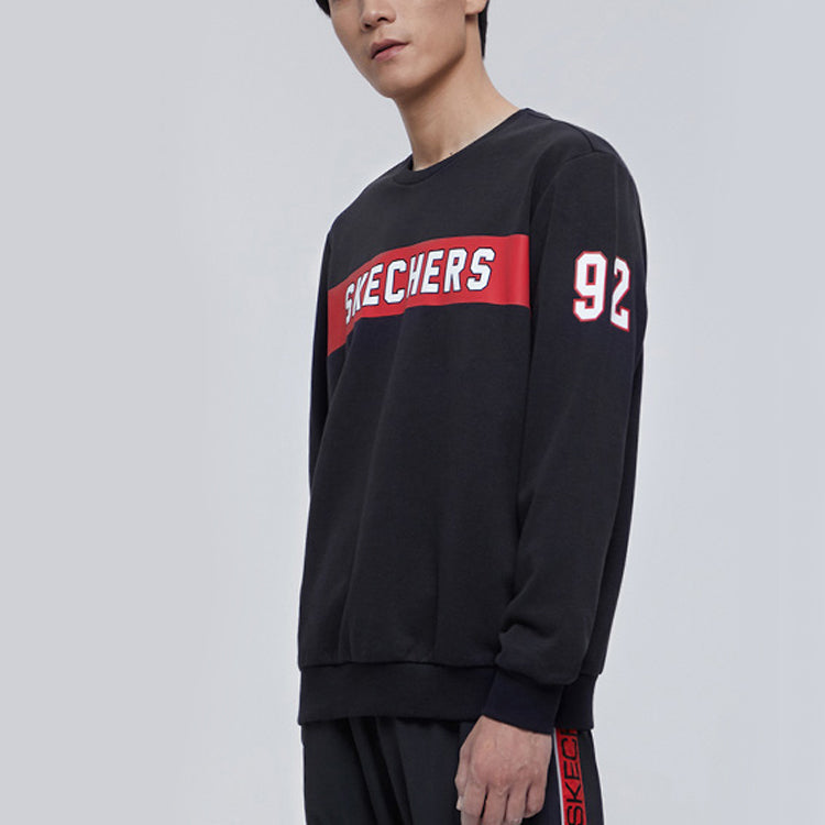 Men's Skechers Alphabet Printing Knit Pullover Black L319M036-0018S