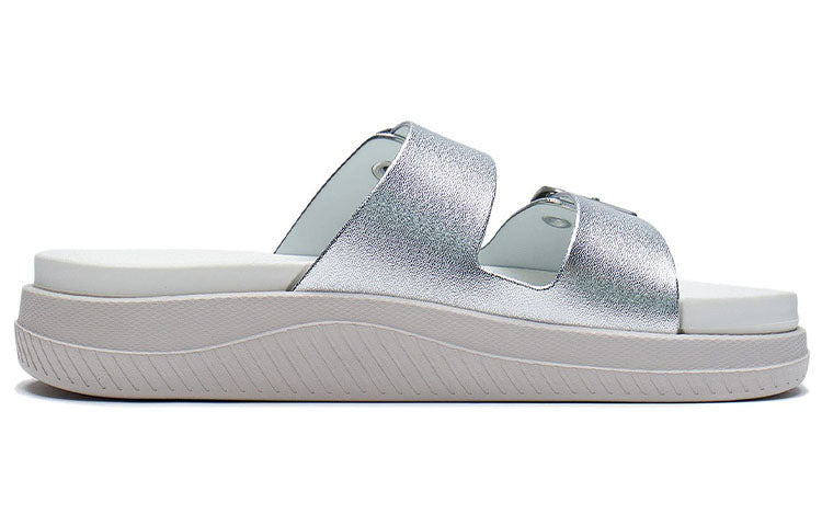 (WMNS) Li-Ning Clap Stylish Casual Fashion Silver Slippers AGAS004-2